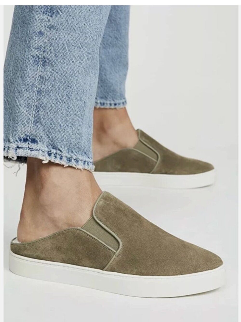 VINCE Garvey Slip-On Sneakers Flint Sherpa Suede